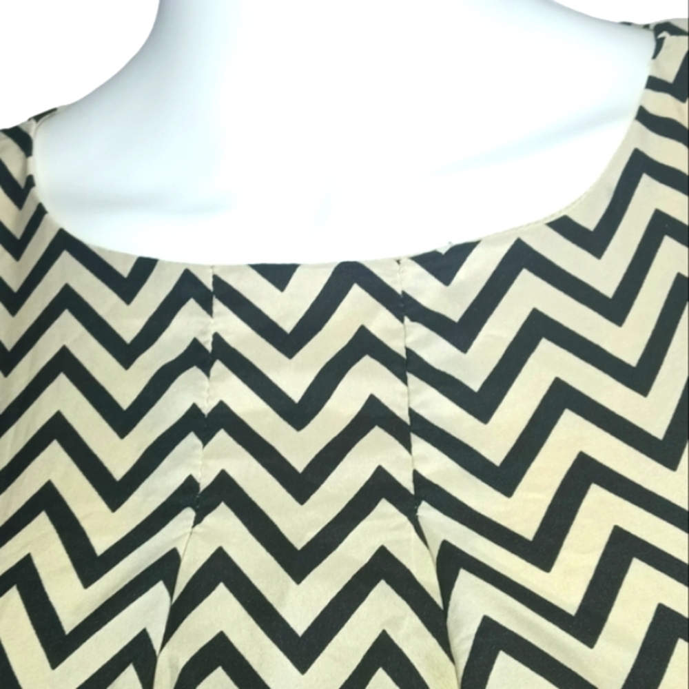 Miss Pinky 100% Polyester Light Creamy & Black Casual Dress Made In India Size L - Picture 10 of 15
